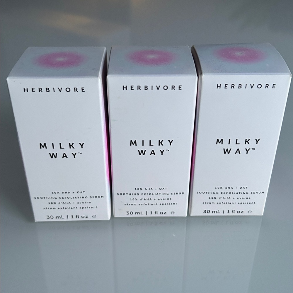 3 x Herbivore Milky Way 10% AHA + Oat Soothing Exfoliating Serum